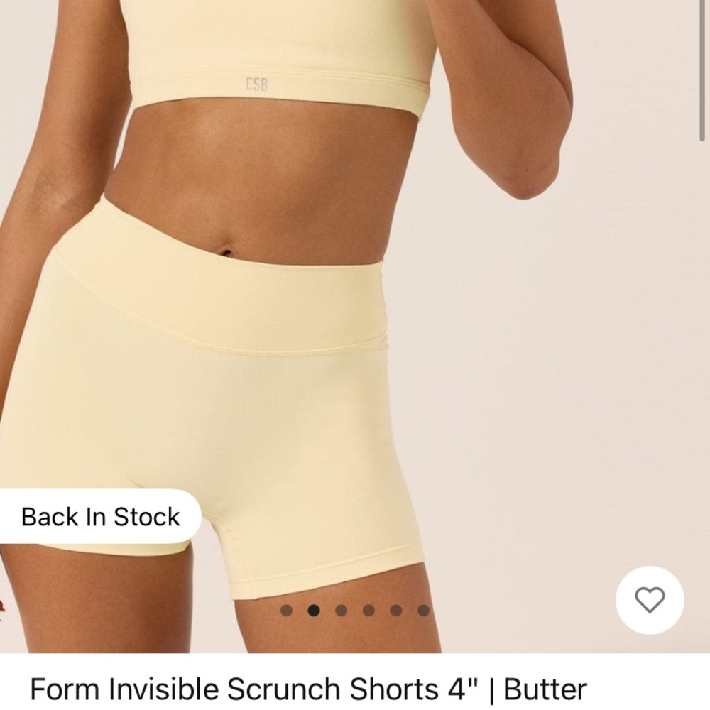 CSB Form Invisible Scrunch Shorts 4" in Butter